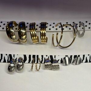 Vintage 80s Silver and Gold Earrings Lot